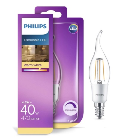 Stmievateľná LED žiarovka Philips BA38 E14/5W/230V 2700K
