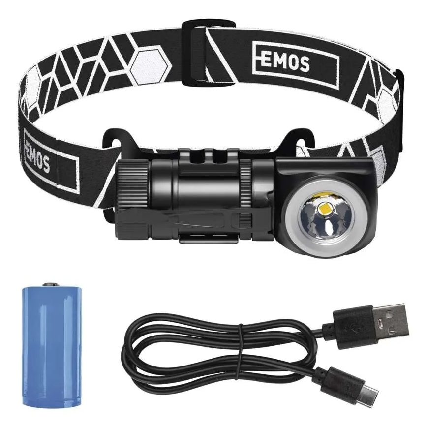 Stmievateľná nabíjateľná LED čelovka/800 mAh 3,7 V