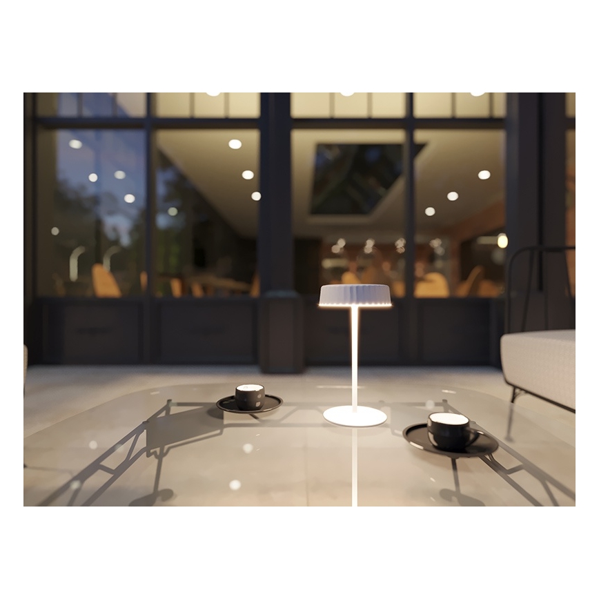 LED stmievateľná solárna nabíjacia stolová lampa VIVIEN LED/3W/5V 2700K 1600 mAh IP54 biela