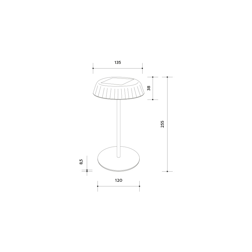 LED stmievateľná solárna nabíjacia stolová lampa VIVIEN LED/3W/5V 2700K 1600 mAh IP54 biela