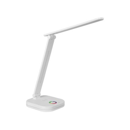 Stmievateľná stolná lampa LED RGBW s bezdrôtovým nabíjaním, 7W/5V USB, biela