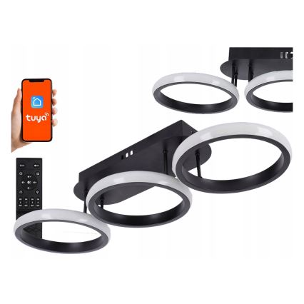 Stmievateľné LED stropné svietidlo LED/30W/230V 3000-6500K čierna Wi-Fi Tuya + diaľkové ovládanie