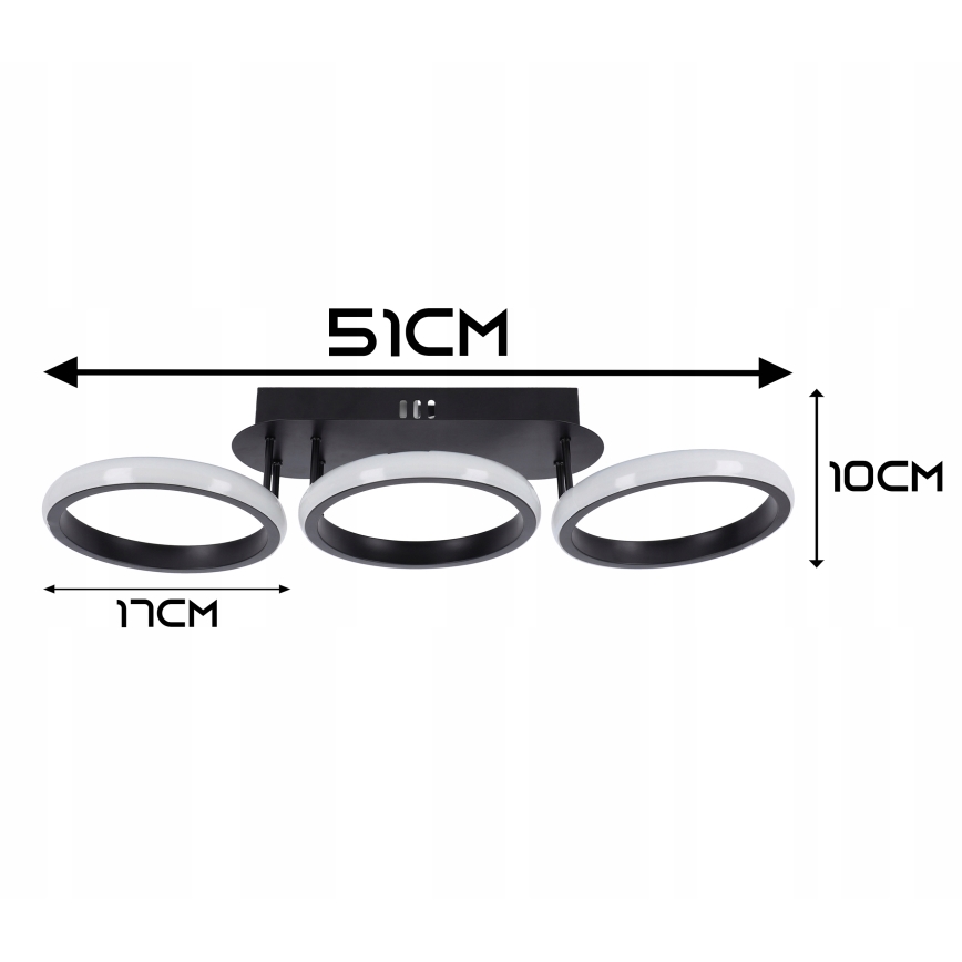 Stmievateľné LED stropné svietidlo LED/30W/230V 3000-6500K čierna Wi-Fi Tuya + diaľkové ovládanie