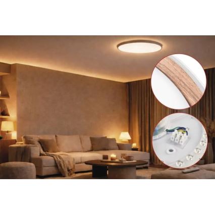 Stmievateľné stropné LED svietidlo ILVI LED/30W/230V 2700-6500K pr. 40 cm biela/béžová + diaľkové ovládanie