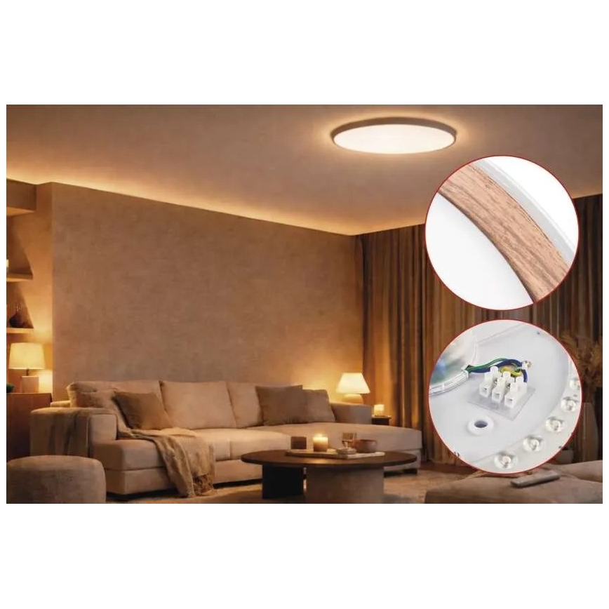Stmievateľné stropné LED svietidlo ILVI LED/30W/230V 2700-6500K pr. 40 cm biela/béžová + diaľkové ovládanie
