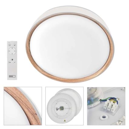 Stmievateľné stropné LED svietidlo ILVI LED/30W/230V 2700-6500K pr. 40 cm biela/béžová + diaľkové ovládanie