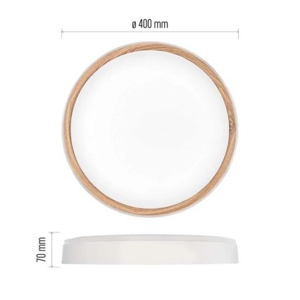 Stmievateľné stropné LED svietidlo ILVI LED/30W/230V 2700-6500K pr. 40 cm biela/béžová + diaľkové ovládanie