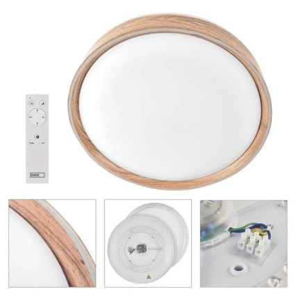 LED Stmievateľné stropné svietidlo ILVI LED/45W/230V 2700-6500K pr. 50 cm béžové + diaľkové ovládanie