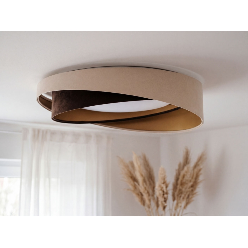 Stmievateľné LED stropné svietidlo SMART GALAXY MODERN LED/24W/230V 3000-6500K priemer 55 cm béžová/hnedá/zlatá + diaľkové ovládanie
