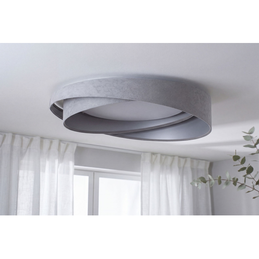 LED stmievateľné stropné svietidlo SMART GALAXY MODERN LED/24W/230V 3000-6500K pr. 55 cm sivá/strieborná + diaľkové ovládanie