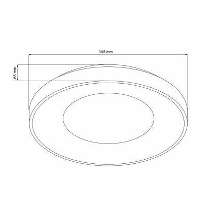 LED stmievateľné kúpeľňové stropné svietidlo WITOLD LED/48W/230V priemer 38,5 cm 3000-6000K IP44 + diaľkové ovládanie