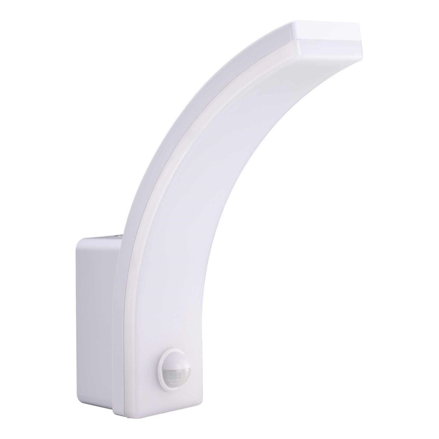 Stmievateľné LED vonkajšie nástenné svietidlo so senzorom pohybu a súmraku LED/12/15/20W/230V IP65 biela