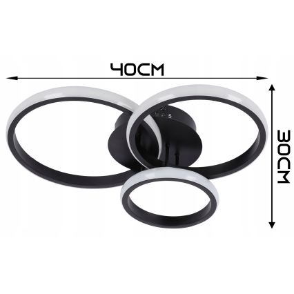 LED Stmievateľné stropné svietidlo LED/70W/230V 3000-6500K čierne + diaľkové ovládanie