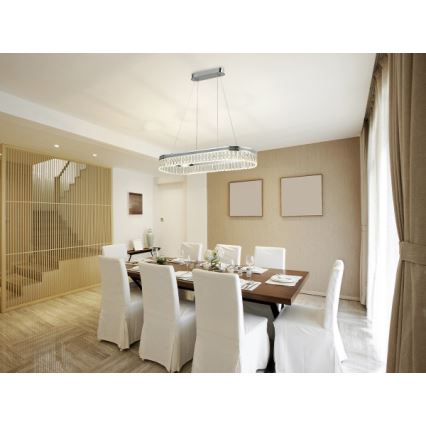 LED stmievateľný krištáľový luster na lanku THALIA LED/50W/230V 3000-6000K + diaľkové ovládanie
