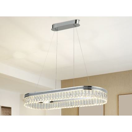 LED stmievateľný krištáľový luster na lanku THALIA LED/50W/230V 3000-6000K + diaľkové ovládanie