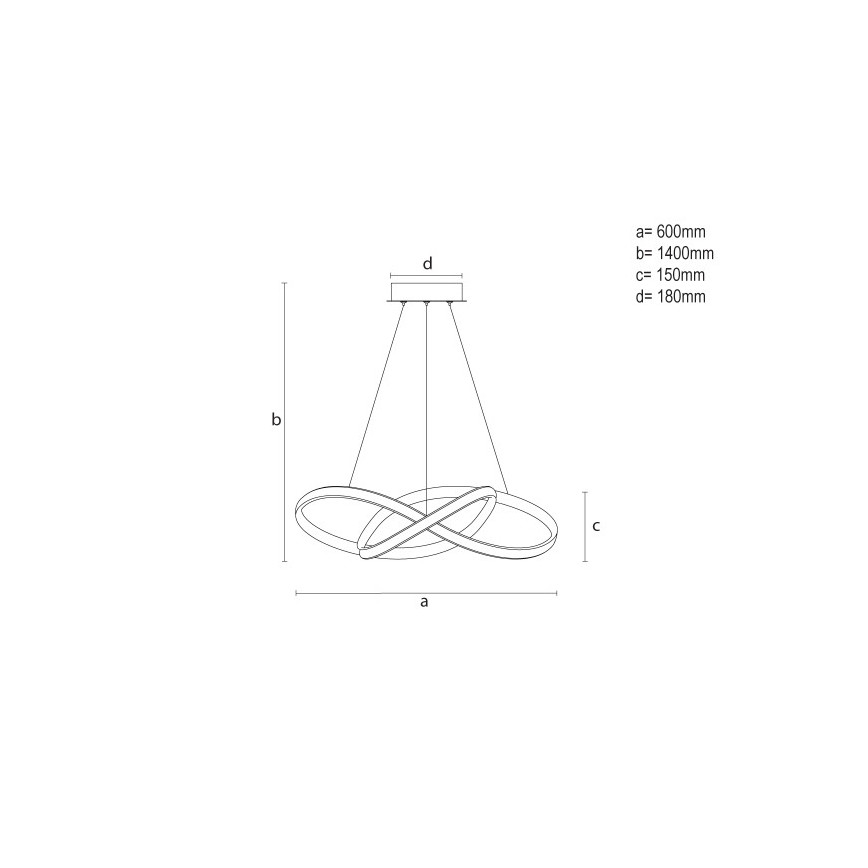 LED stmievateľný luster na lanku LED/85W/230V 3000-6500K priemer 60 cm + diaľkové ovládanie