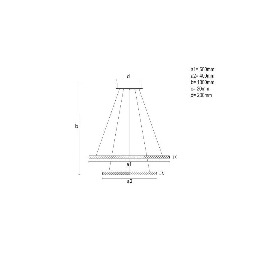 Stmievateľný LED luster na lanku LED/150W/230V 3000-6500K + diaľkové ovládanie