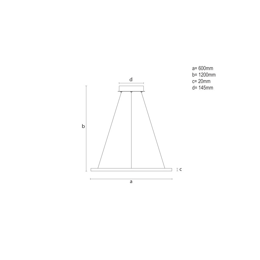 LED stmievateľný luster na lanku LED/32W/230V 3000-6500K pr. 60 cm + diaľkové ovládanie