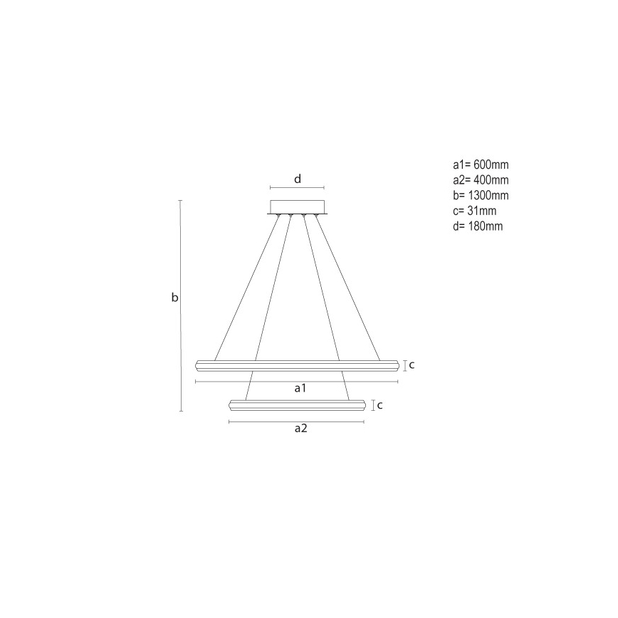 LED stmievateľný luster na lane LED/90W/230V 3000-6500K priemer 60 cm + diaľkové ovládanie