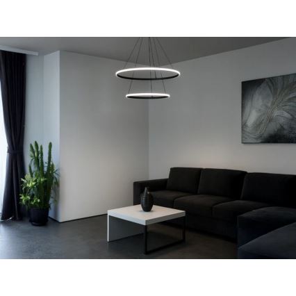 LED stmievateľný luster na lane LED/55W/230V 3000-6500K pr. 60 cm + diaľkové ovládanie