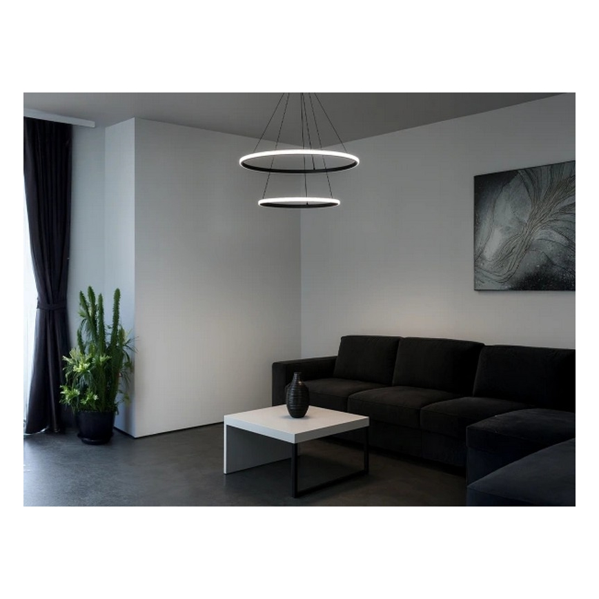 LED stmievateľný luster na lane LED/55W/230V 3000-6500K pr. 60 cm + diaľkové ovládanie
