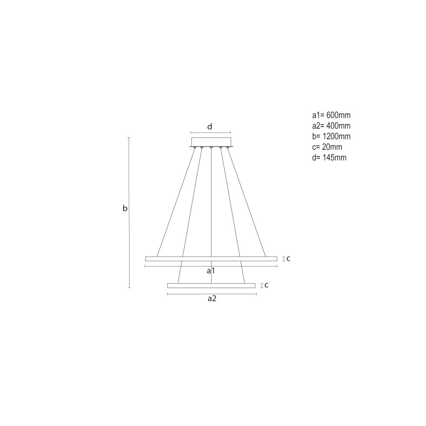 LED stmievateľný luster na lane LED/55W/230V 3000-6500K pr. 60 cm + diaľkové ovládanie