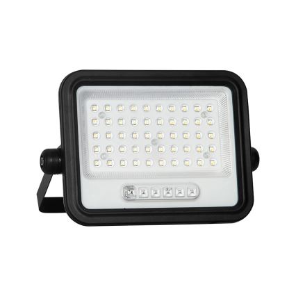 LED stmievateľný solárny reflektor 100 W / 3,2 V / 2000–8000 K / IP65 / 5000 mAh, čierny, s diaľkovým ovládaním