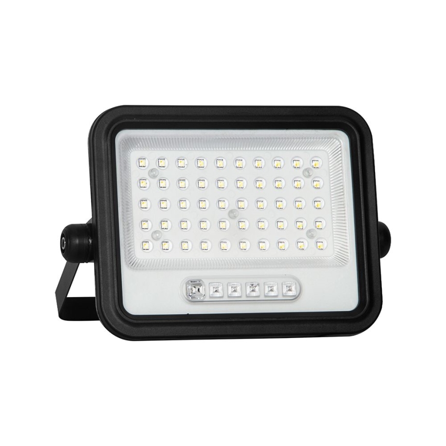 LED stmievateľný solárny reflektor 100 W / 3,2 V / 2000–8000 K / IP65 / 5000 mAh, čierny, s diaľkovým ovládaním