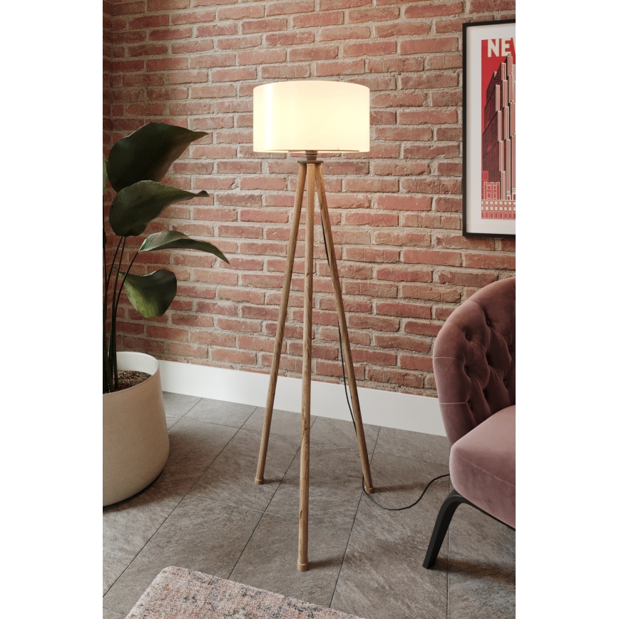 Stojacia lampa 1xE27/40W/230V béžová/biela