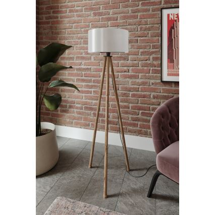 Stojacia lampa 1xE27/40W/230V béžová/biela