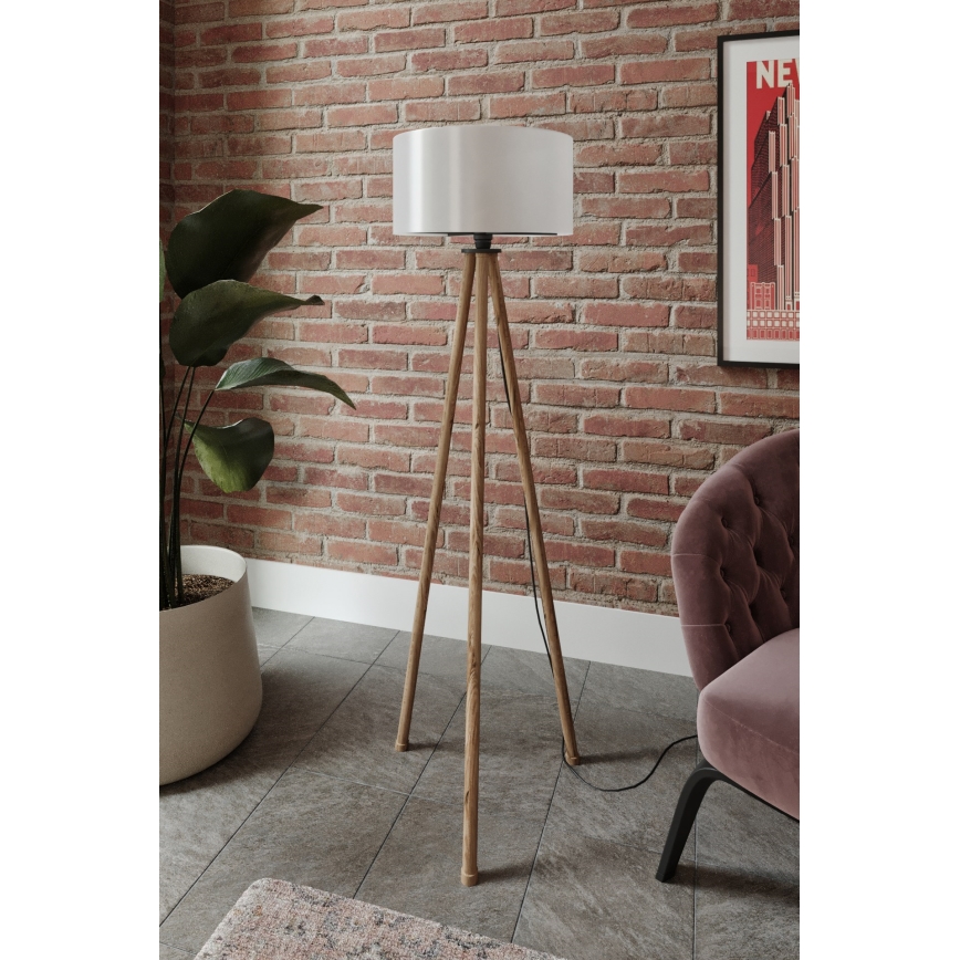 Stojacia lampa 1xE27/40W/230V béžová/biela