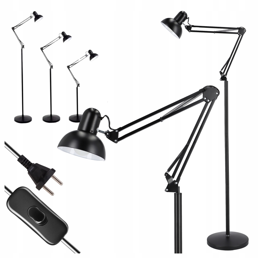 Stojacia lampa 1xE27/40W/230V čierna