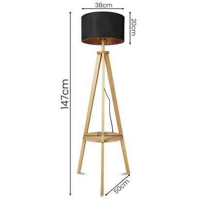 Stojacia lampa 1xE27/40W/230V čierna