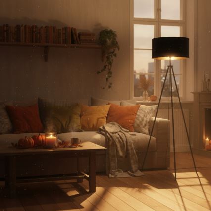 Stojacia lampa 1xE27/40W/230V čierna