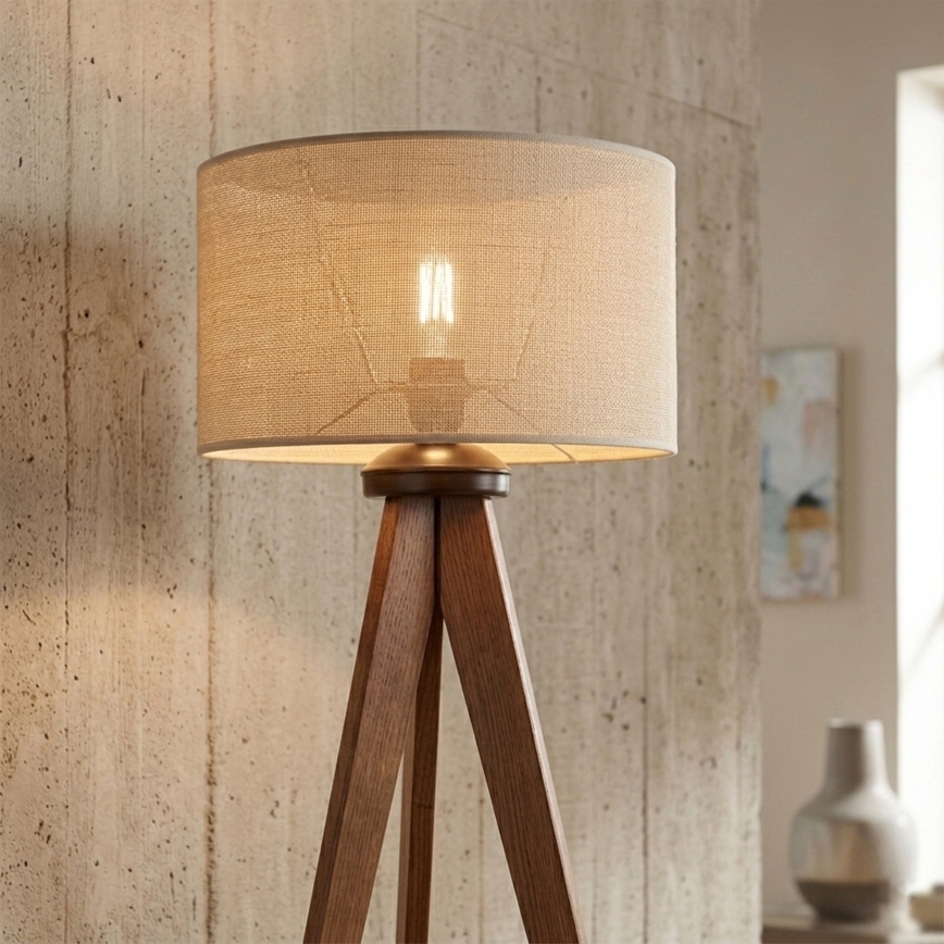 Stojacia lampa AIDA 1xE27/15W/230V dub/rafia