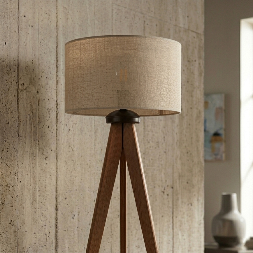 Stojacia lampa AIDA 1xE27/15W/230V dub/rafia