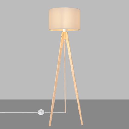 Stojacia lampa ALBA 1xE27/15W/230V biela/borovica