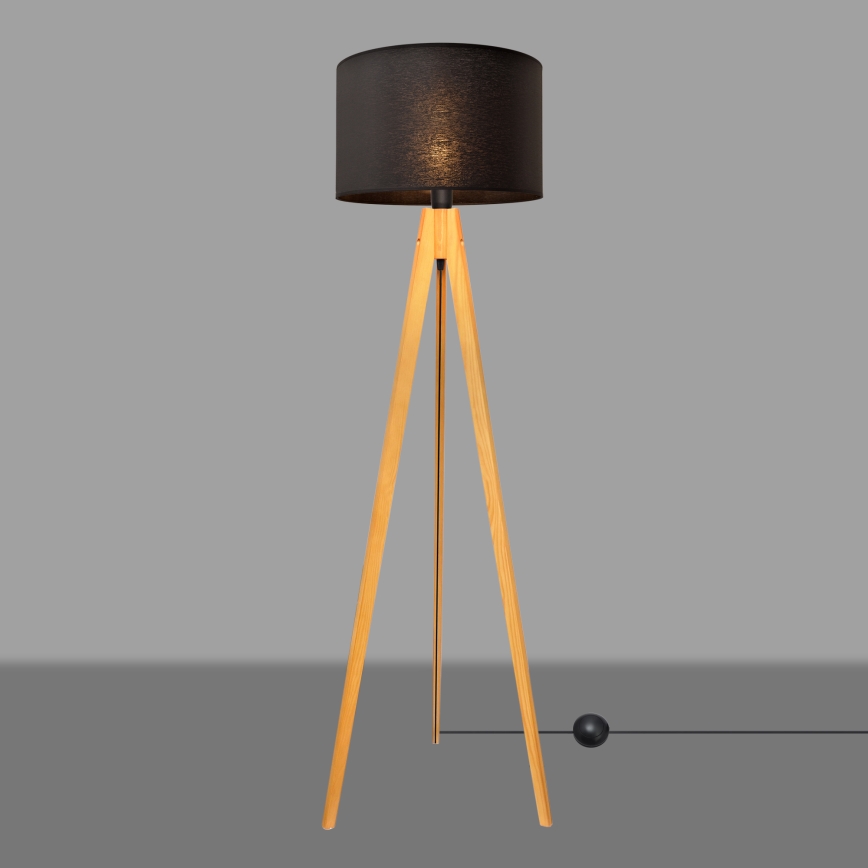 Stojacia lampa ALBA 1xE27/15W/230V čierna/dub