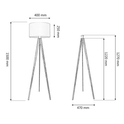 Stojacia lampa ALBA 1xE27/15W/230V krémová/dub