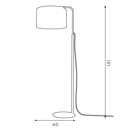 Stojacia lampa ARDEN 1xE27/60W/230V biela/zlatá