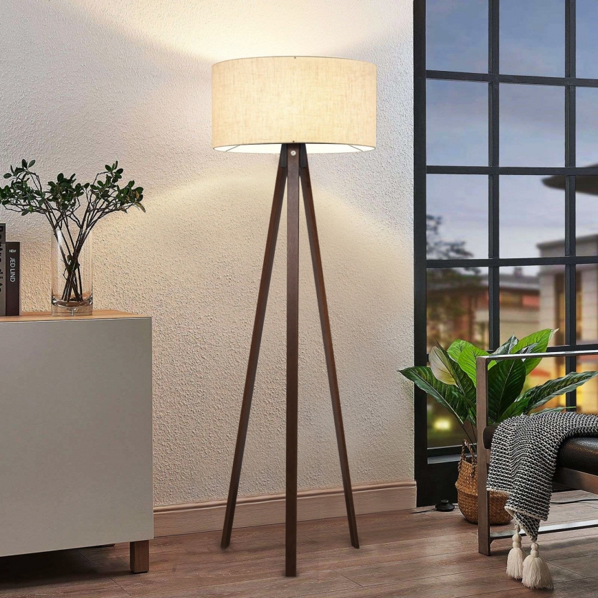 Stojacia lampa AYD 1xE27/40W/230V béžová/hnedá