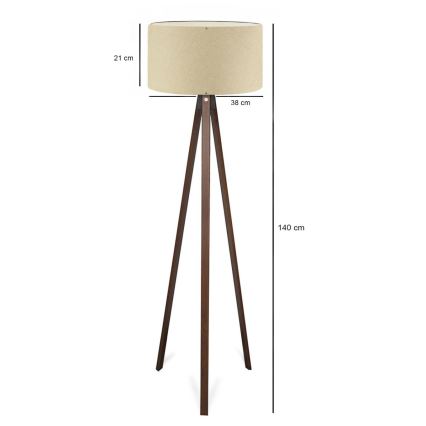 Stojacia lampa AYD 1xE27/40W/230V béžová/hnedá