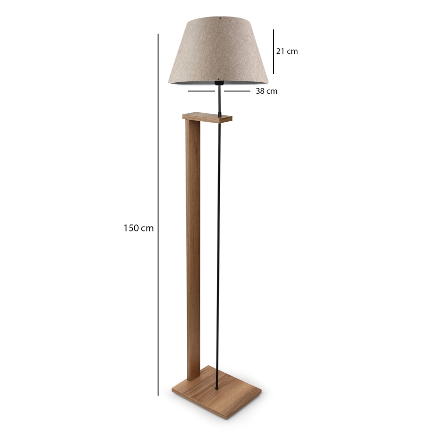 Stojacia lampa AYD 1xE27/40W/230V béžová/hnedá