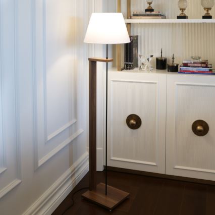 Stojacia lampa AYD 1xE27/40W/230V biela+/hnedá