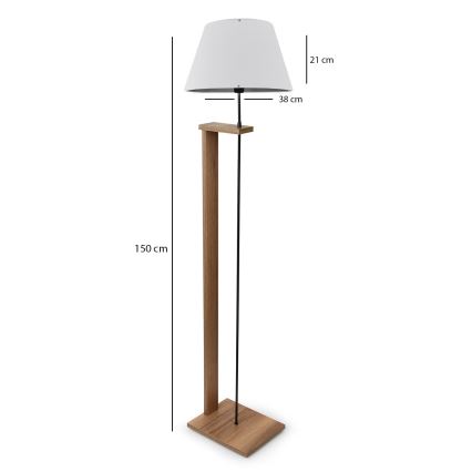 Stojacia lampa AYD 1xE27/40W/230V biela+/hnedá
