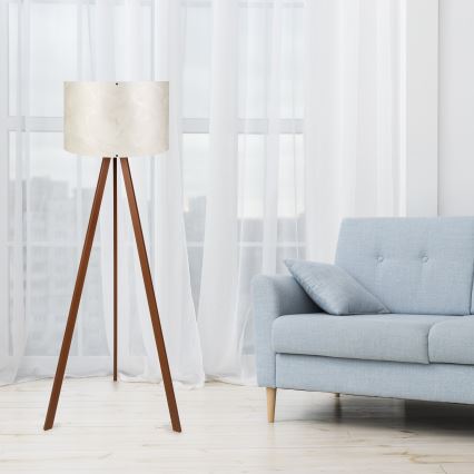 Stojacia lampa AYD 1xE27/40W/230V biela+/hnedá