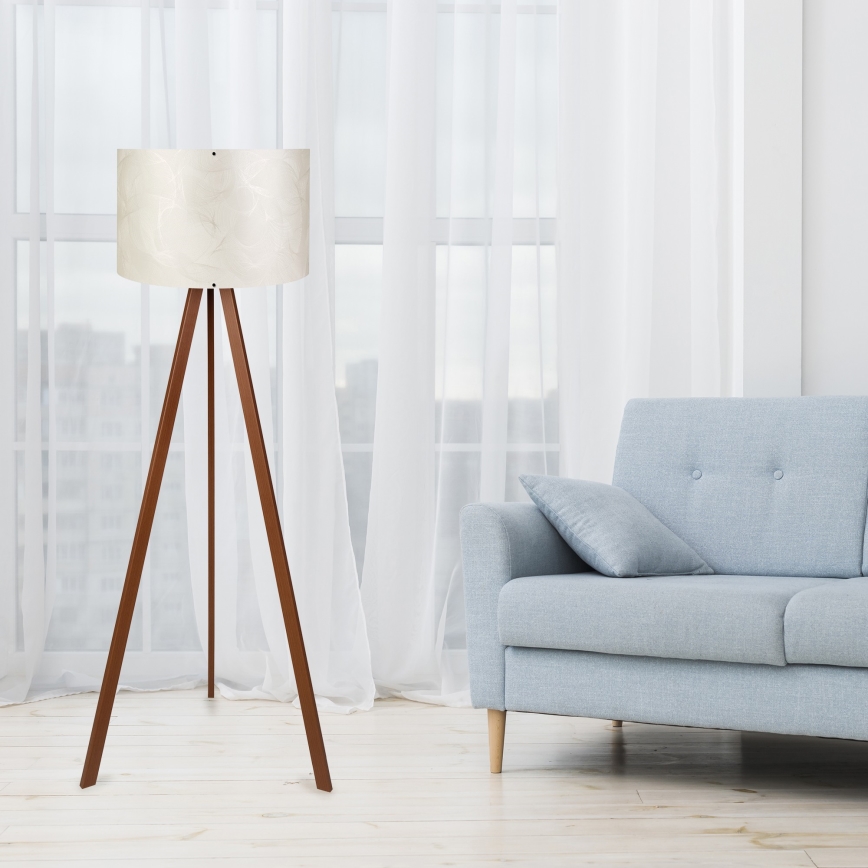 Stojacia lampa AYD 1xE27/40W/230V biela+/hnedá