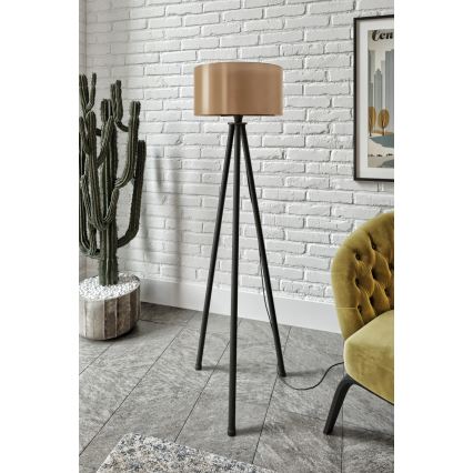 Stojacia lampa AYD 1xE27/40W/230V čierna/hnedá