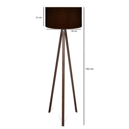 Stojacia lampa AYD 1xE27/40W/230V čierna/hnedá