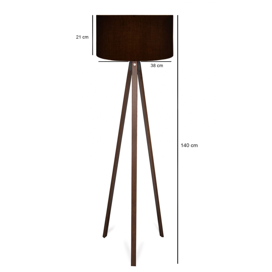 Stojacia lampa AYD 1xE27/40W/230V čierna/hnedá